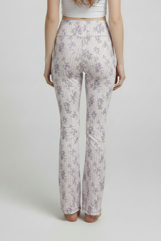 Lilac Bloom Flare leggings