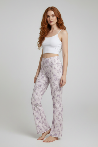 Lilac Bloom Flare leggings