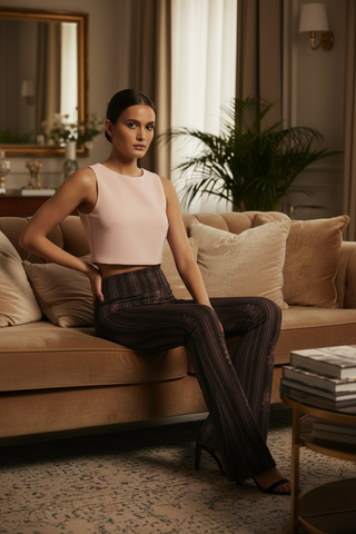 Lilac Midnight Bloom Flare leggings