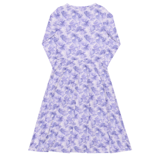 Lavender Bloom long sleeve midi dress