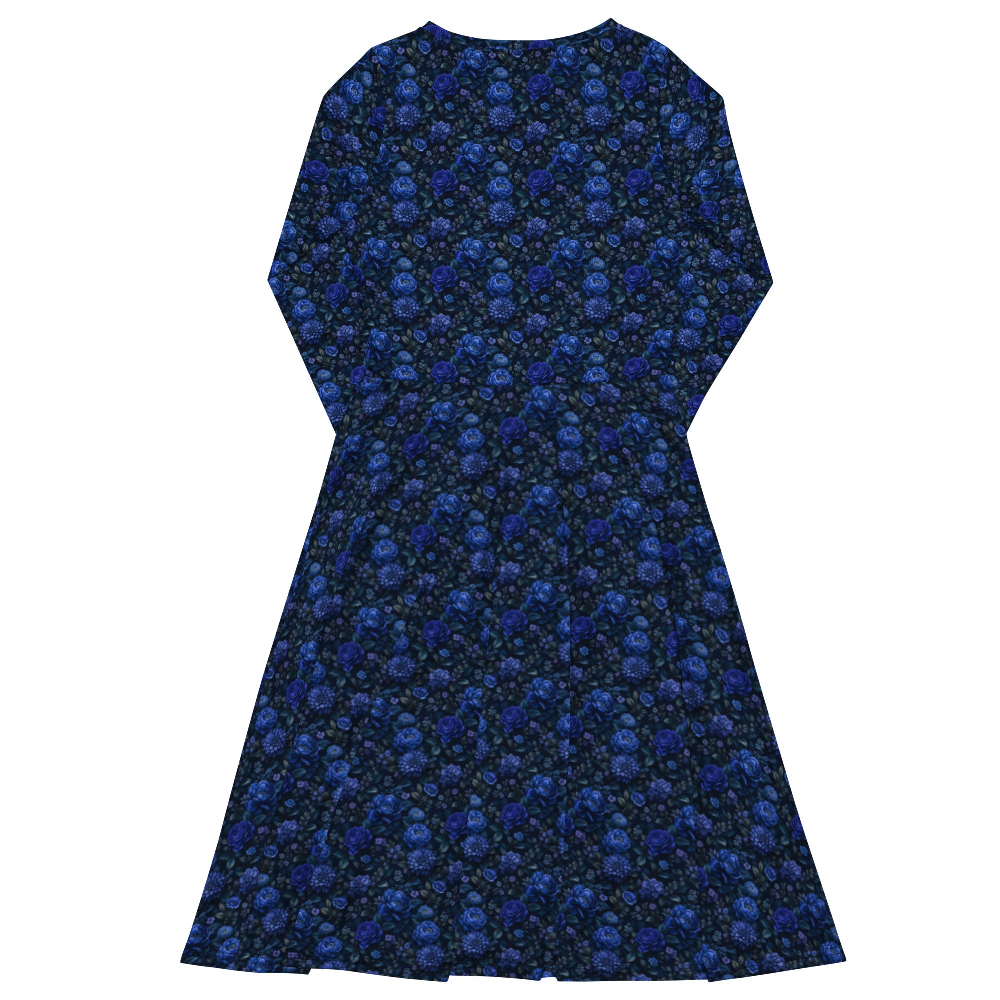 Midnight 🌑 Bloom All-over print long sleeve midi dress