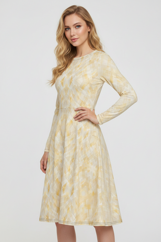 Vanilla Prism Long sleeve midi dress