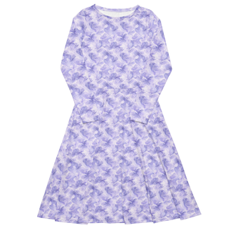 Lavender Bloom long sleeve midi dress 3XL