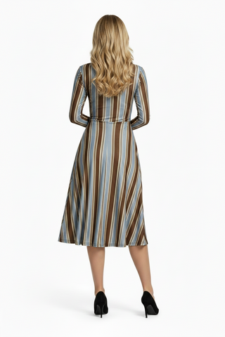 Powder and Cocoa long sleeve midi dress