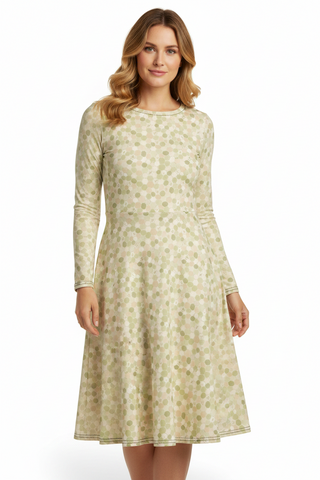 Honeycomb long sleeve midi dress