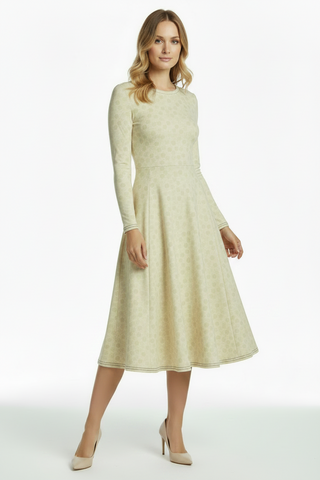 Honeycomb long sleeve midi dress