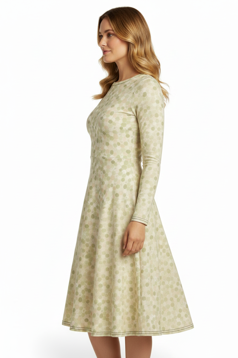 Honeycomb long sleeve midi dress