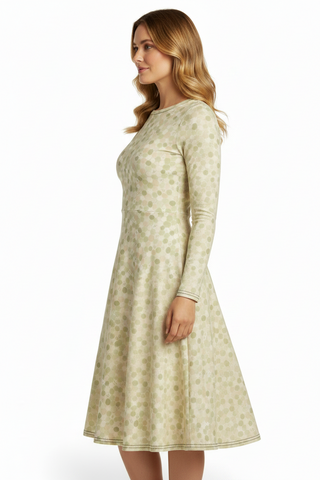 Honeycomb long sleeve midi dress