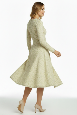 Honeycomb long sleeve midi dress