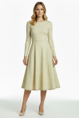 Honeycomb long sleeve midi dress