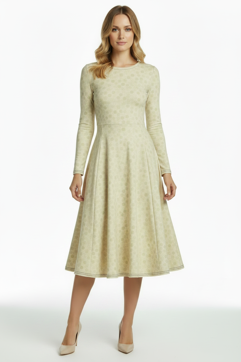 Honeycomb long sleeve midi dress