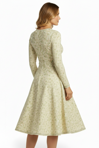 Honeycomb long sleeve midi dress