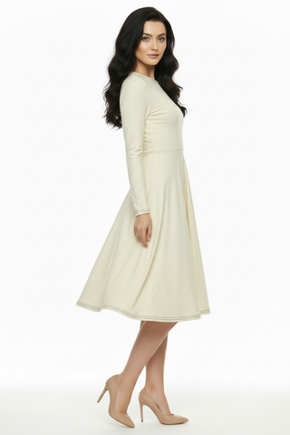Vanilla Sprinkle long sleeve midi dress