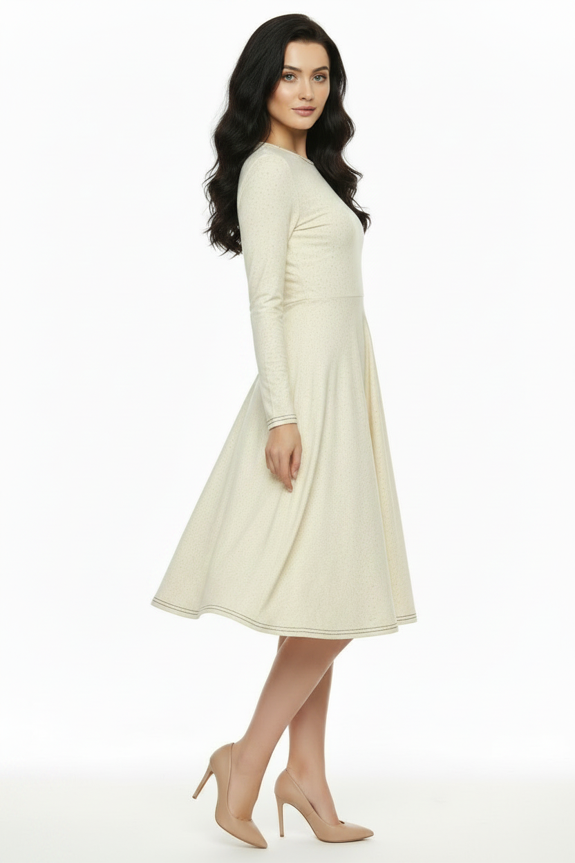 Vanilla Sprinkle long sleeve midi dress