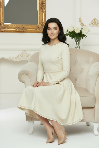Vanilla Sprinkle long sleeve midi dress