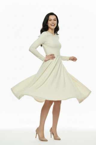 Vanilla Sprinkle long sleeve midi dress