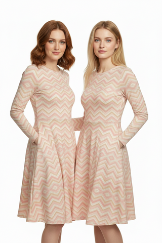 Blush and Biscuit long sleeve midi dress