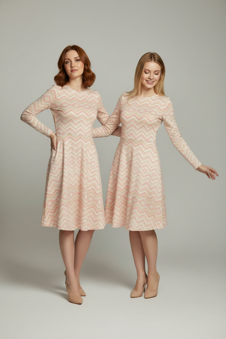 Blush and Biscuit long sleeve midi dress