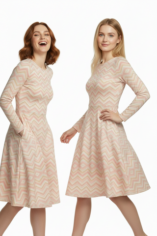 Blush and Biscuit long sleeve midi dress