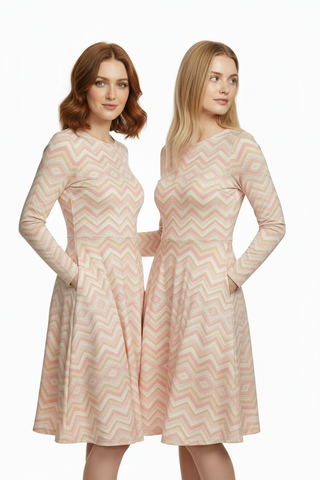 Blush and Biscuit long sleeve midi dress