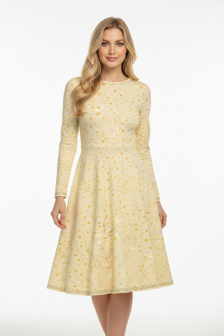 Butter Bloom long sleeve midi dress