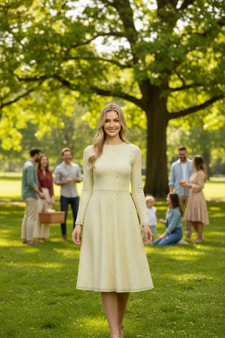 Butter Bloom long sleeve midi dress
