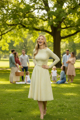 Butter Bloom long sleeve midi dress