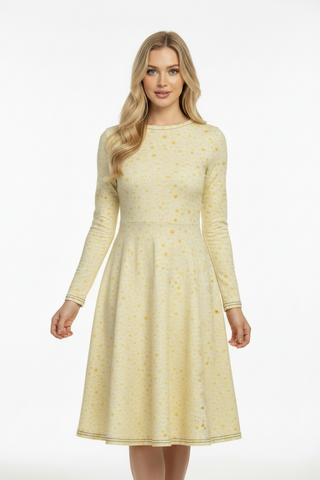 Butter Bloom long sleeve midi dress