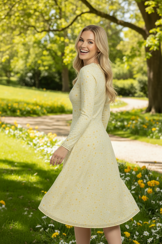 Butter Bloom long sleeve midi dress