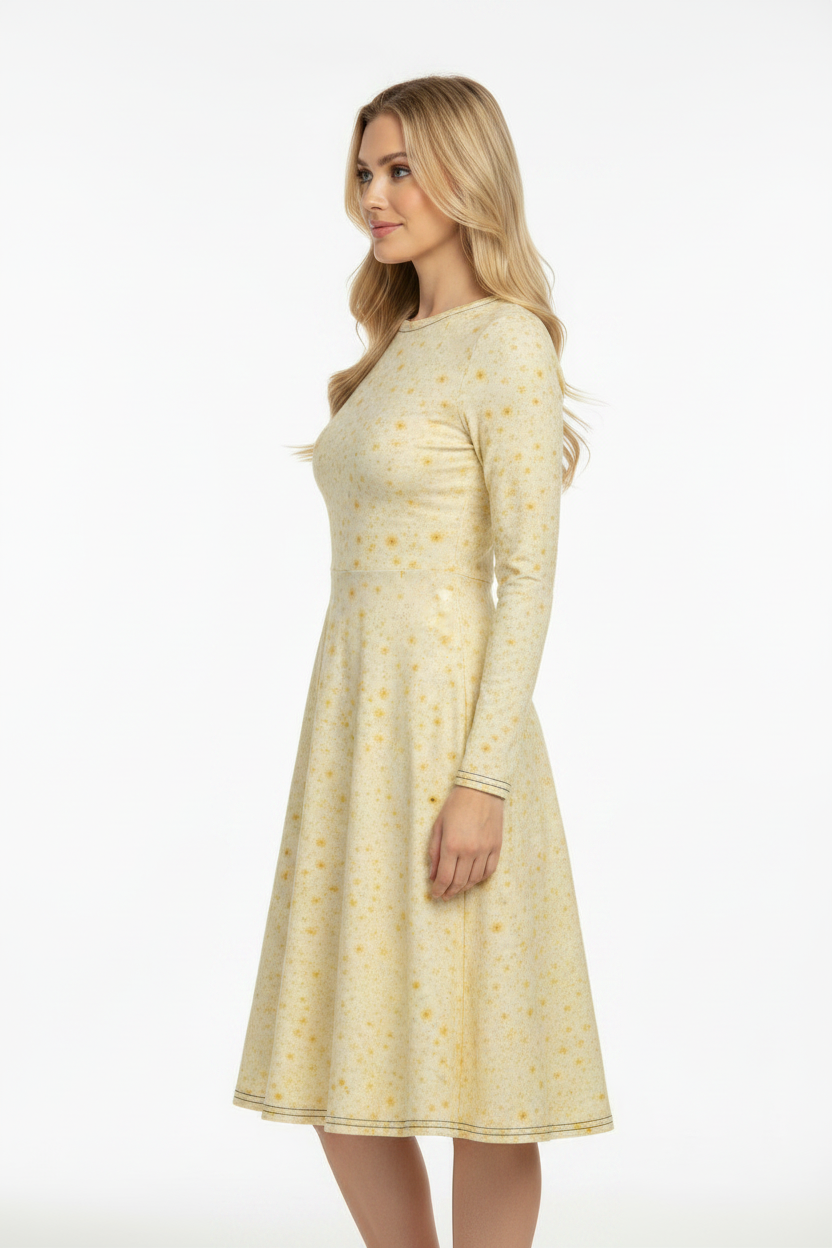 Butter Bloom long sleeve midi dress