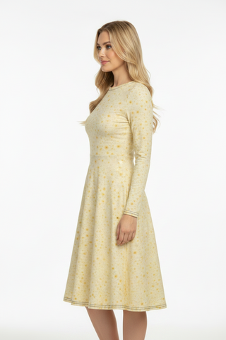 Butter Bloom long sleeve midi dress