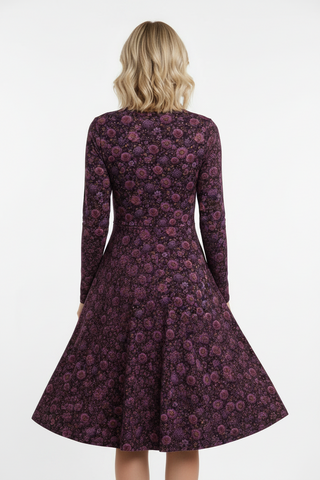 Bloomveil Golden long sleeve midi dress