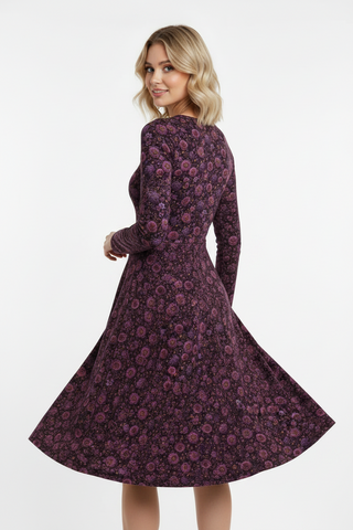 Bloomveil Golden long sleeve midi dress