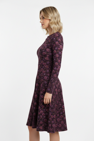 Bloomveil Golden long sleeve midi dress