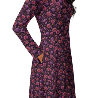 Bloomveil Golden long sleeve midi dress