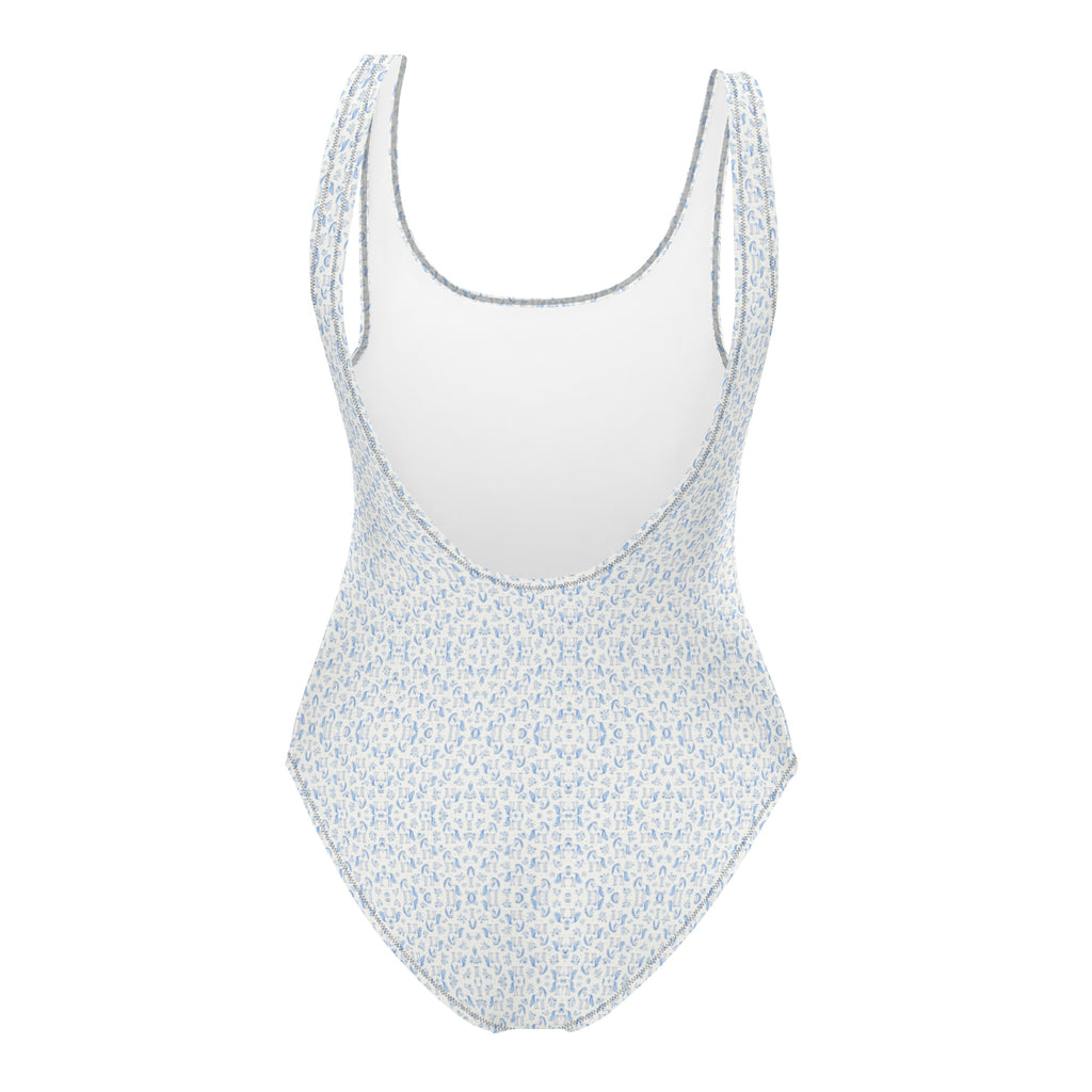 Azure Whisper Ponies One-Piece Swimsuit