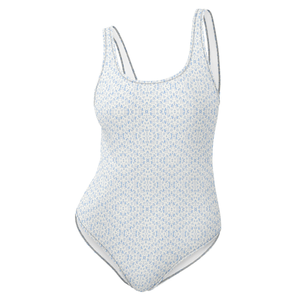 Azure Whisper Ponies One-Piece Swimsuit 3XL