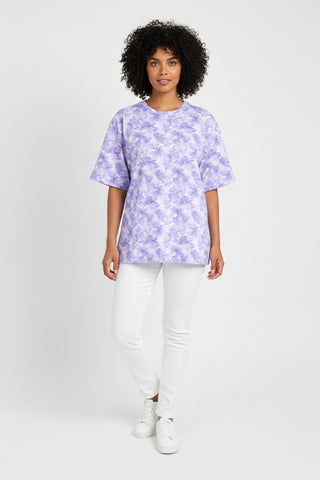 Lavender Bloom Oversized cotton t-shirt 6XL