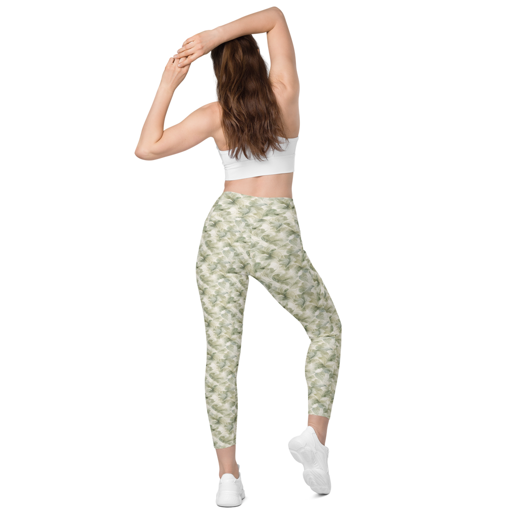 Sage 🌿Calm Bloom Leggings with pockets