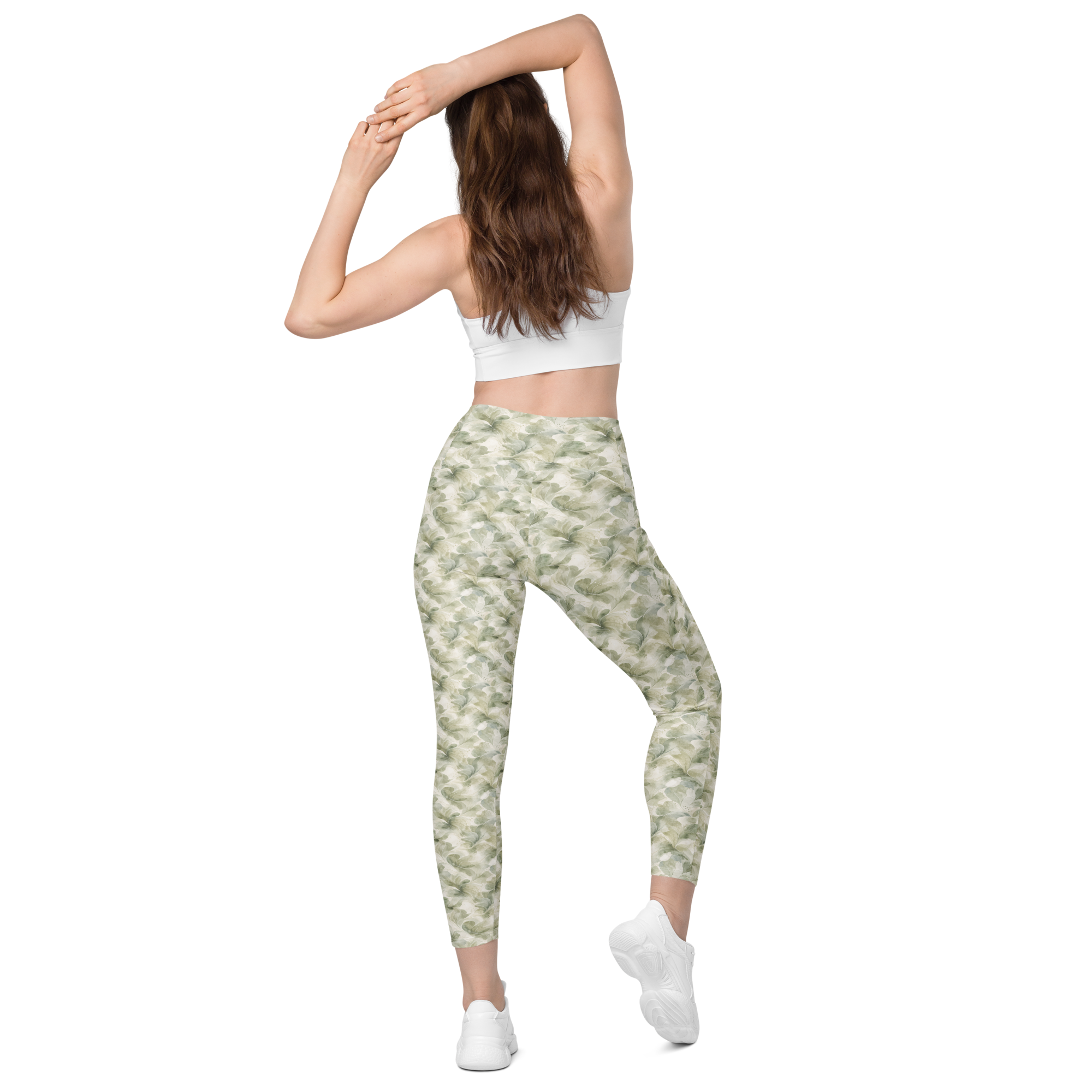 Sage 🌿Calm Bloom Leggings with pockets