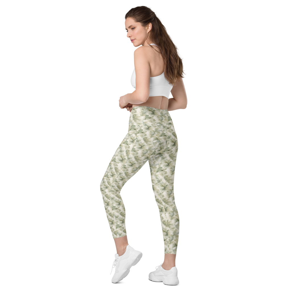 Sage 🌿Calm Bloom Leggings with pockets