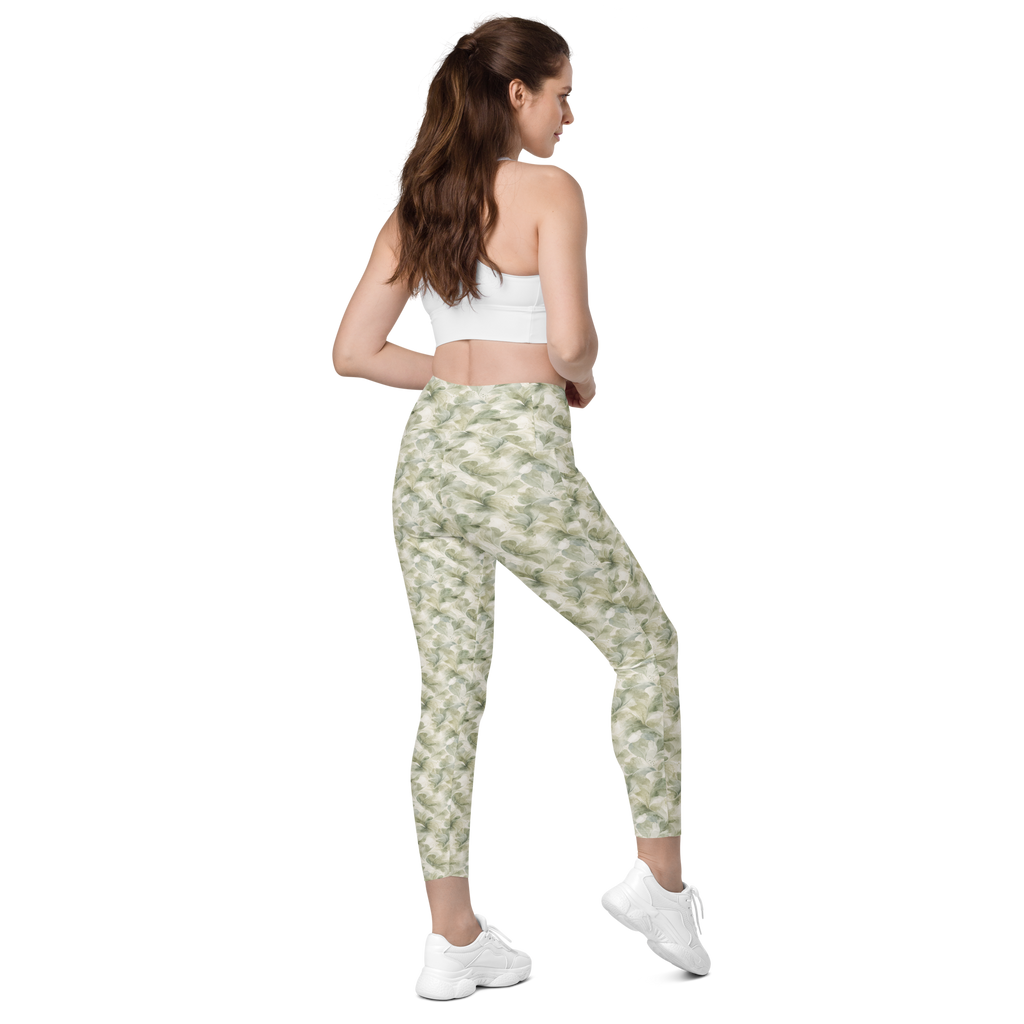 Sage 🌿Calm Bloom Leggings with pockets