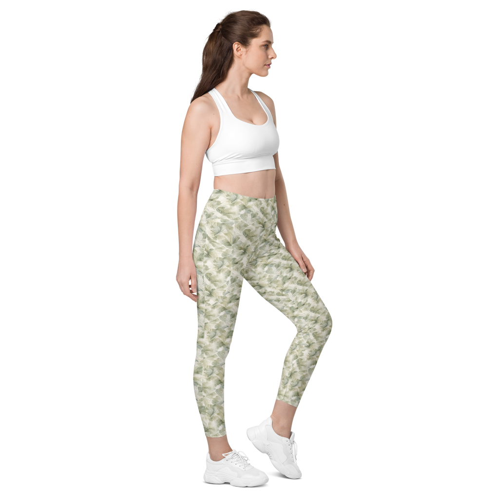 Sage 🌿Calm Bloom Leggings with pockets