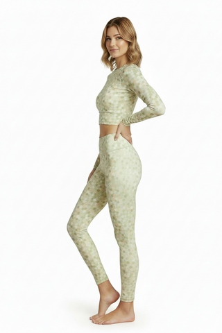 Honeycomb long-sleeve crop top