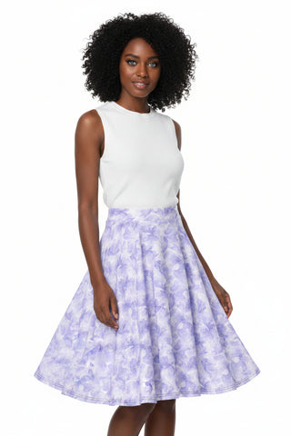 Lavender Bloom Skater Skirt 3XL
