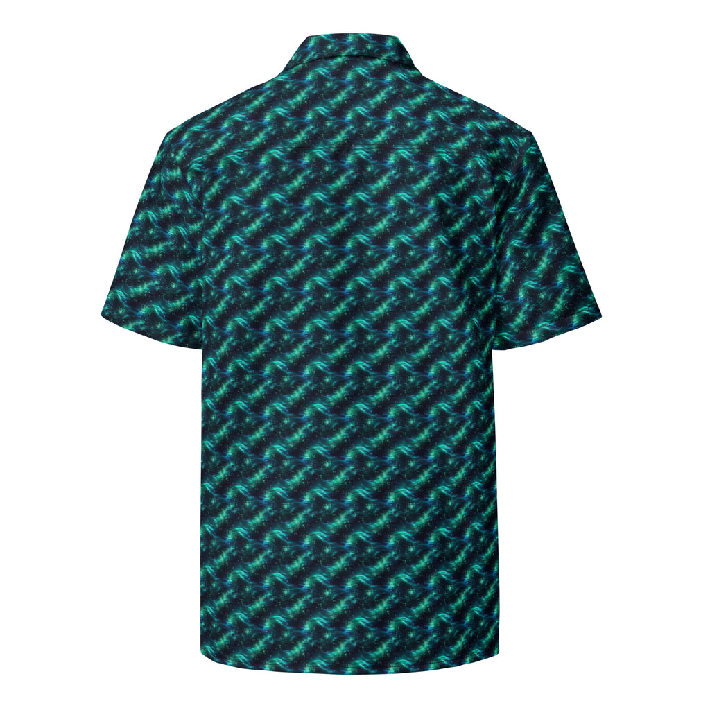 Mint Pixel Wave button shirt