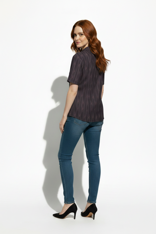 Lilac Midnight Bloom button shirt