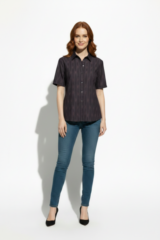 Lilac Midnight Bloom button shirt