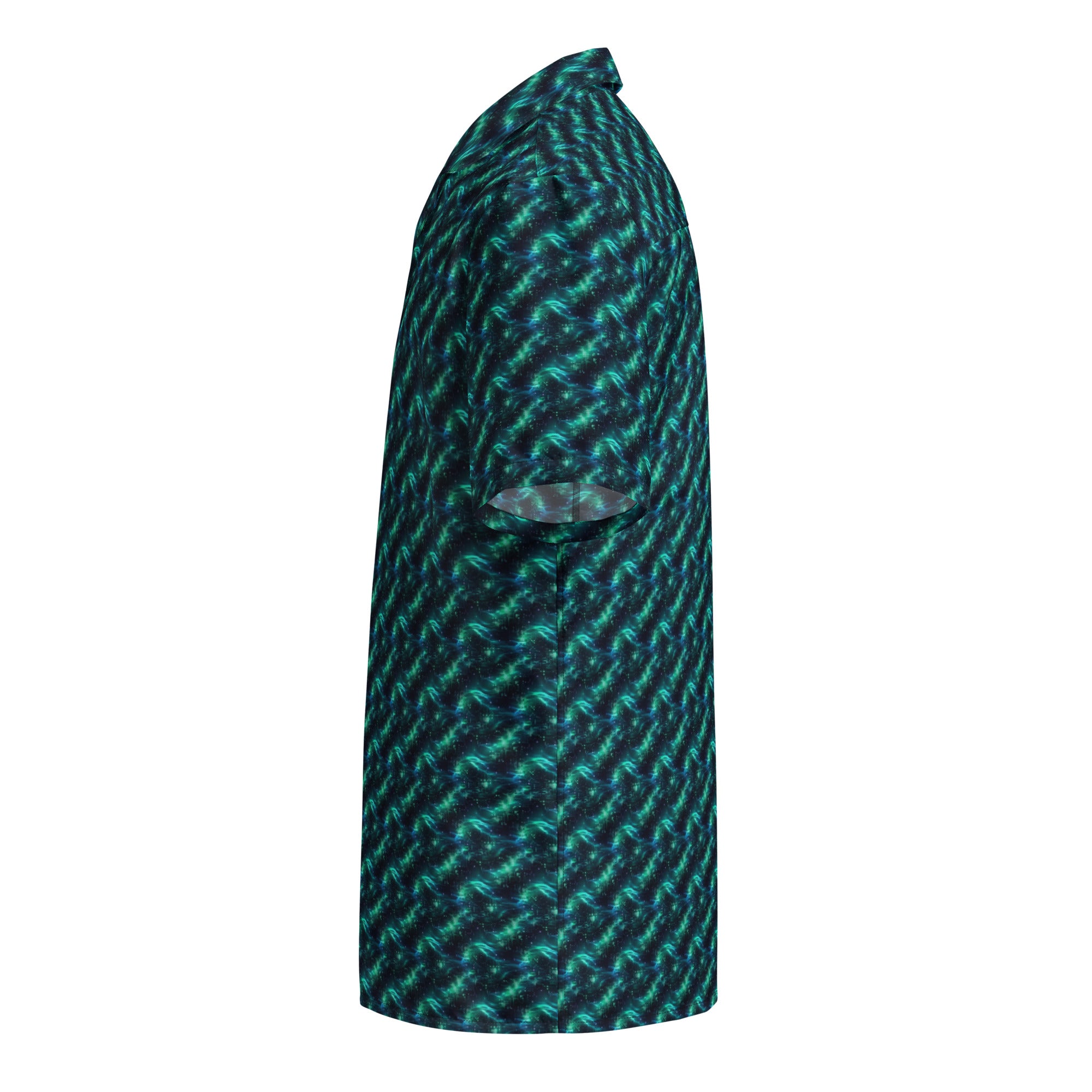 Mint Pixel Wave button shirt