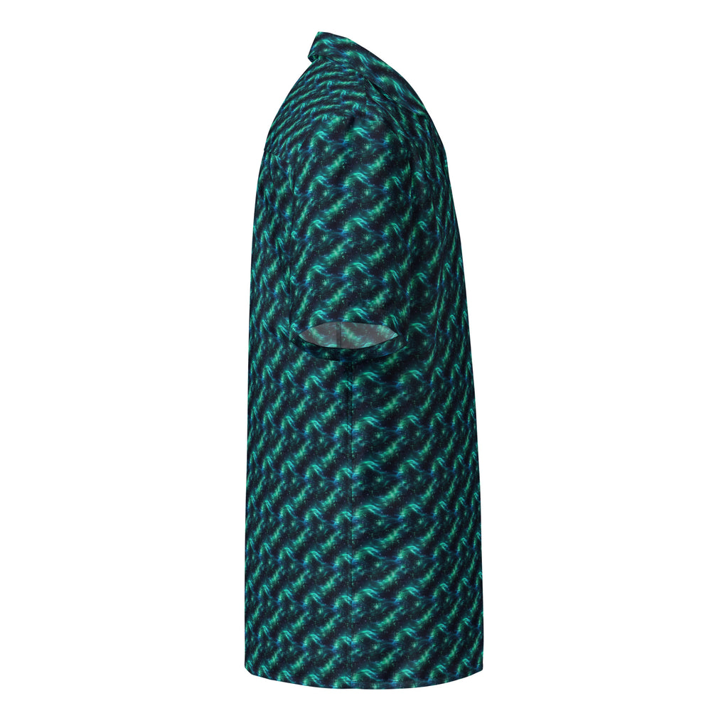 Mint Pixel Wave button shirt